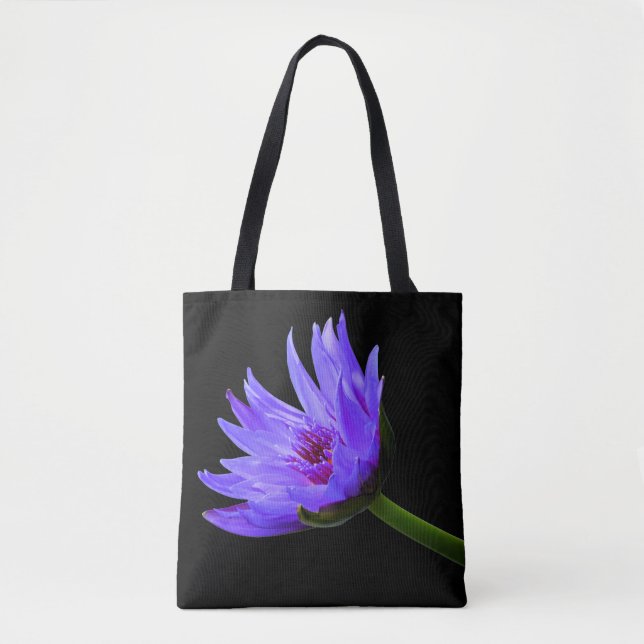 Tote Bolsa do ombro personalizado com lírio de água azu (Frente)
