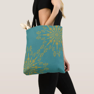 Tote Bolsa do Ombro Teal de Mandala