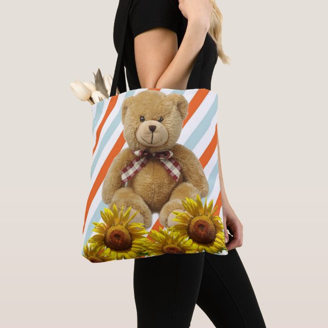 Tote Bolsa do Urso de Girassol (Close Up)
