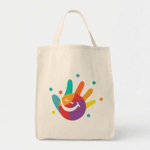 Tote Bolsa Ecológica de Mão com Impressão de Sorriso Co