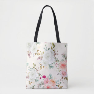 Tote Bolsa Elegante em Tecido com Estampa Floral em Dou