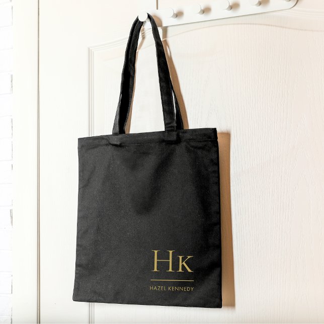 Tote Bolsa Elegante Mínimo Dourado e Negro (Criador carregado)