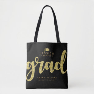 Tote Bolsa Elegante Simples, Largura Dourada e Negra