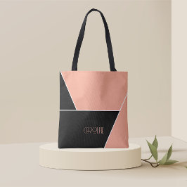 Tote Bolsa Elegante Simples Preta com Padrão Fofo