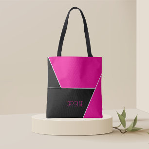 Tote Bolsa Elegante Simples Preta com Padrão Fofo para