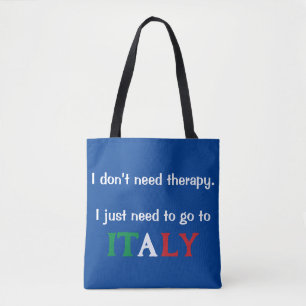 Tote Bolsa Engraçado Azul Italiano