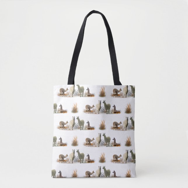 Tote Bolsa Estampada Llama Meadow (escolha a cor) (Frente)