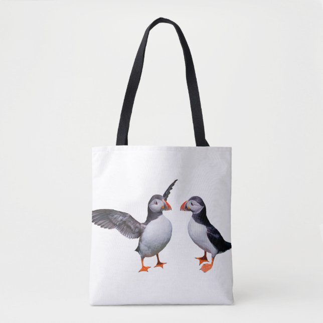 Tote Bolsa Estampada Puffin Pals (escolha a cor) (Frente)