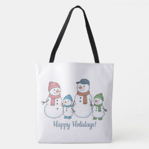Tote Bolsa Família de Boneco de Neve Fofa
