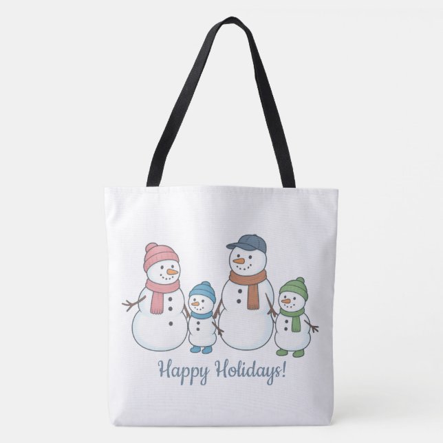 Tote Bolsa Família de Boneco de Neve Fofa (Frente)