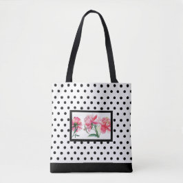 Tote bolsa floral bolinhas