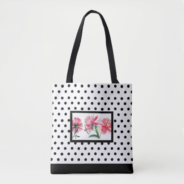 Tote bolsa floral bolinhas (Frente)