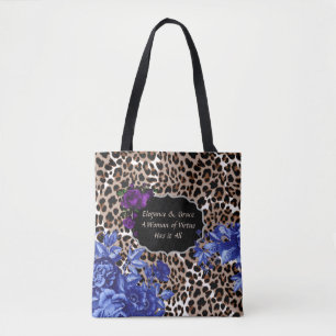 Tote Bolsa Floral Médio para Impressão de Animais Cas
