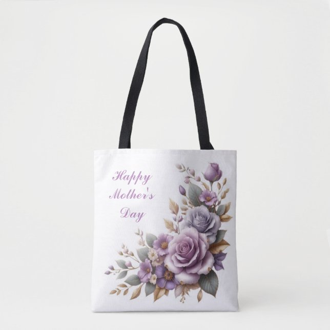 Tote Bolsa floral para Dia de as mães (Frente)