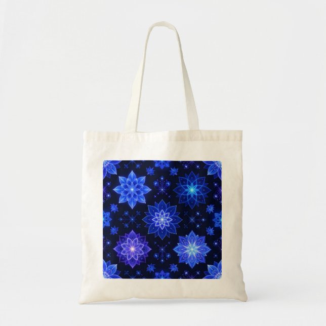 Tote Bolsa Floral Puro e Azul Místico (Frente)