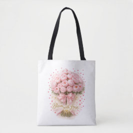 Tote Bolsa Floral Romântica Bloom With Love