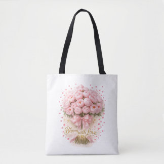 Tote Bolsa Floral Romântica Bloom With Love