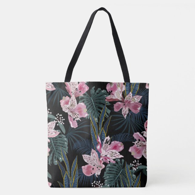 Tote Bolsa Floral Rosa Tropical Havaiana (Frente)