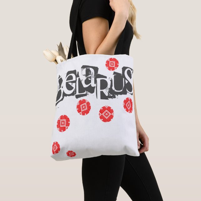 Tote Bolsa Funcional Letras Funky Folk Belarus Беларусь (Close Up)
