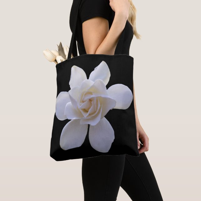 Tote Bolsa - Gardenia em preto (Close Up)