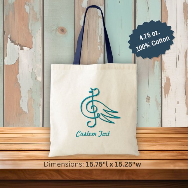 Tote Bolsa grande de música de pássaro azul (Criador carregado)