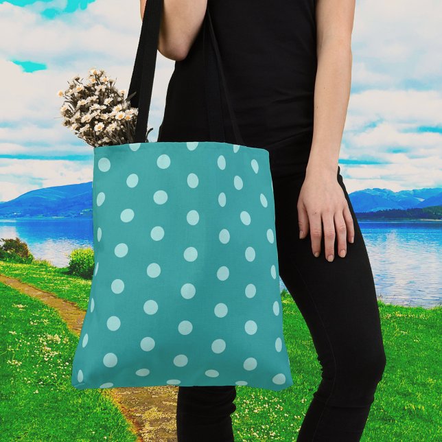 Tote Bolsa Grande de Ombro Peppermint Polka Dot (Criador carregado)