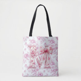 Tote Bolsa Grande de Ombro Rosa Claro em Chinoiserie da