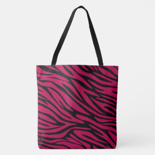 Tote Bolsa Grande Estampa de Zebra Preta e Vermelha Chi
