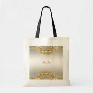 Tote Bolsa Grande Ornada Dourada
