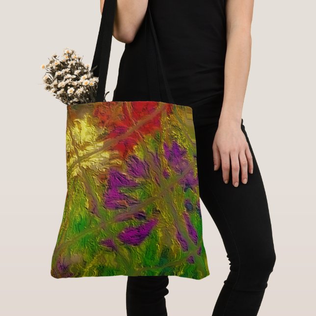Tote Bolsa grande "Textured Florals" (flores texturizad (Close Up)