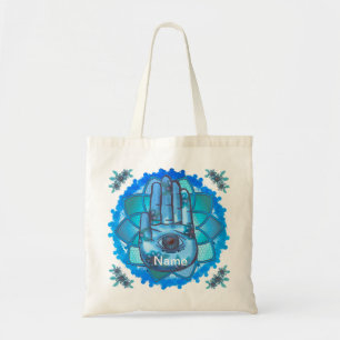 Tote Bolsa Hamsa Hand Blue Lotus