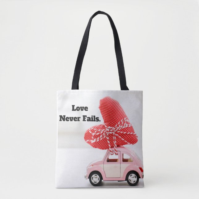 Tote Bolsa Love Never Fails (Frente)