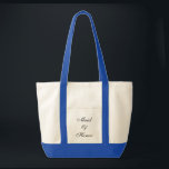 Tote bolsa madrinha de casamento<br><div class="desc">Saco em azul natural/real com texto; madrinha de casamento. Personalize este item ou comprar como está.</div>