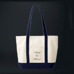 Tote Bolsa madrinha de casamento<br><div class="desc">Saco de tota,  em azul natural/marinho,  com texto; Madrinha de casamento. Personalize este item ou comprar como está.</div>