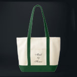 Tote bolsa madrinha de casamento<br><div class="desc">Saco de Tote,  em verde natural/de caçador,  com texto; madrinha de casamento. Personalize este item ou comprar como está.</div>