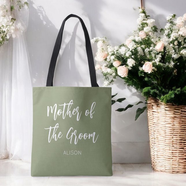 Tote Bolsa Mãe do Noivo em Verde Sage (Criador carregado)