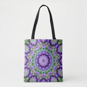 Tote Bolsa Mandala padrão redondo caleidoscópio retro h