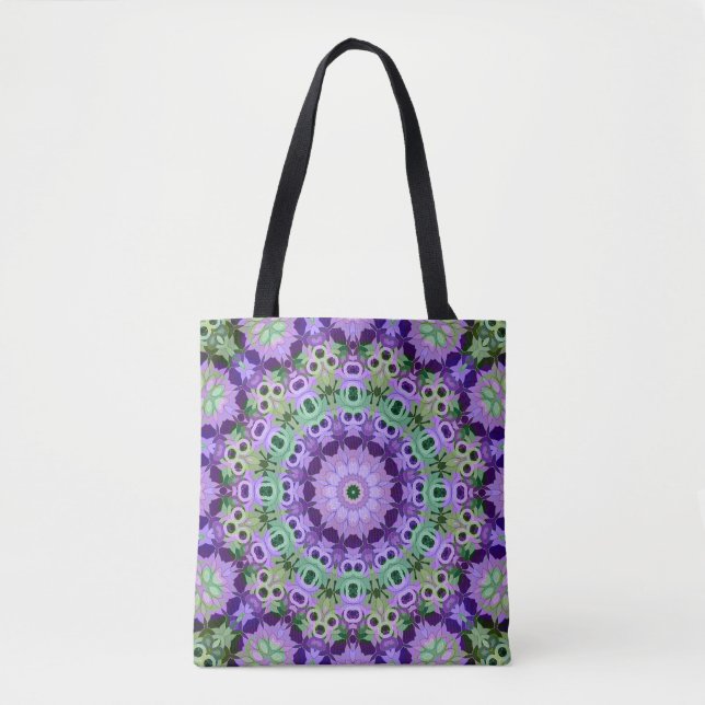 Tote Bolsa Mandala padrão redondo caleidoscópio retro h (Frente)