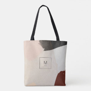 Tote Bolsa Minimalista Rosa Borgonha com Pinceladas