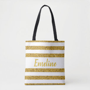 Tote Bolsa Monogram Gold Stripe
