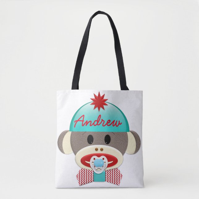 Tote bolsa MONOGRAM "Macaco-meia-bonito" (Frente)