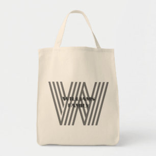 Tote Bolsa monograma da família minimalista moderna