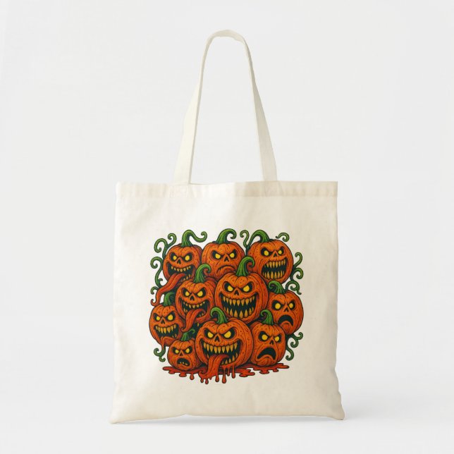 Tote Bolsa Monstrous Pumpkin Horde Trick-or-Treat (Frente)