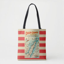 Bolsa Ombro Mapa Antigo do Condado de Door