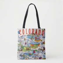 Bolsa ombro Mapa ilustrado do Colorado