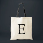 Tote Bolsa Personalizada com Monograma e Nome<br><div class="desc">Presente Personalizado com Monograma e Nome
possui monograma e nome personalizados em estilo de fonte serif clássico.

Perfeito para casamento,  feriado,  reunião de família e para qualquer ocasião especial.</div>