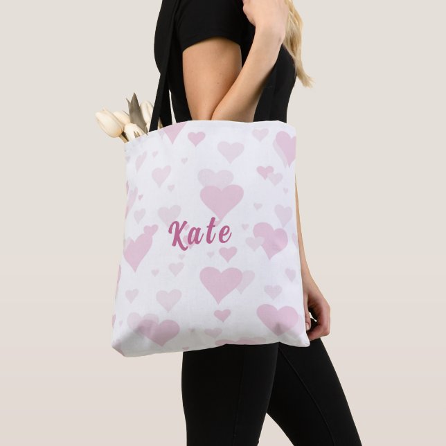 Tote Bolsa Personalizada Coração Rosa (Close Up)