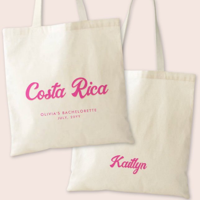 Tote Bolsa Personalizada da Festa de solteira da Costa  (Costa Rica Bachelorette Party Tote Bag)