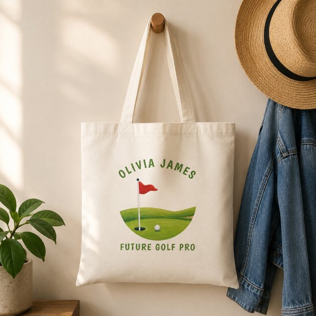 Tote Bolsa personalizada de grama de putting Future Gol (Carry books, golf gear, or everyday essentials in style with this golf-inspired tote bag)