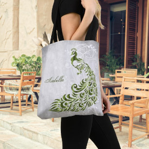 Tote Bolsa Personalizada de Peacock Verde